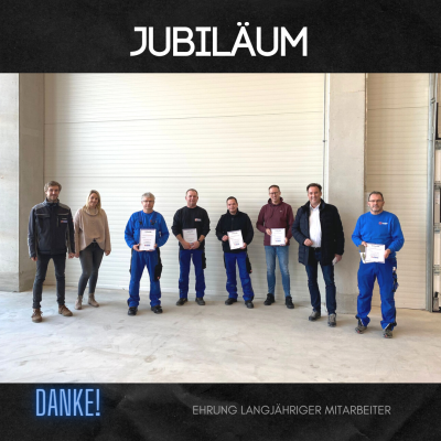 v.l.n.r.: Florian Ferger, Kristin Ferger, Norbert Langer (10 Jahre), Elmar Birkenbach (10 Jahre), Thomas Olschewski (10 Jahre), Christof Rusert (10 Jahre), 
Volker Ferger, Peter Jung (30 Jahre)